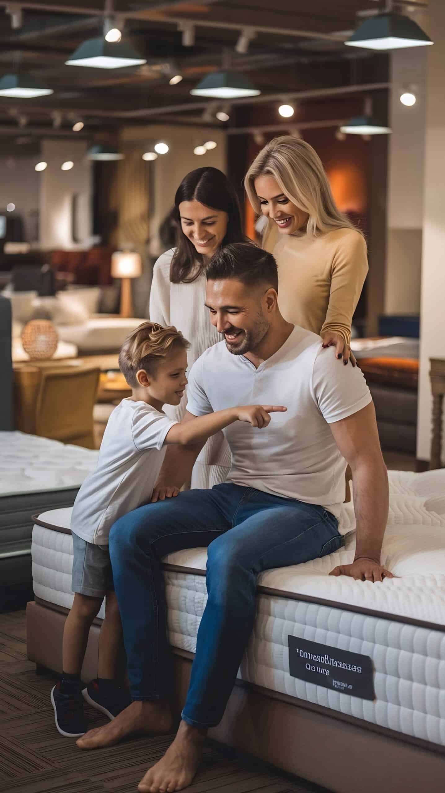 happy-family-choosing-mattress-furniture-store (1) happy family choosing mattress furniture store 1 scaled